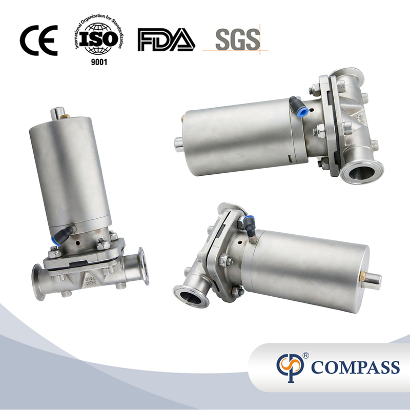1/2Inch 12.7MM High Quality Sanitary Hygienic Stainless Steel SS316L Pneumatic SMS Clamp Straight Diaphragm Vavle 