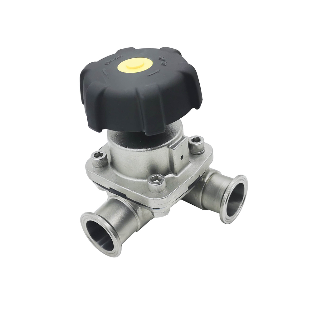 1/2Inch 12.7MM High Quality Sanitary Hygienic Stainless Steel SS316L SMS Clamp Three-ways Diaphragm Vavle 