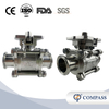 1.5 INCH STAINLESS STEEL MANUAL HIGH PLATFORM THREE-PIECE BALL VALVE WITHOUT HANDLE