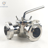 Sanitary Stainless Steel SS304 DN50 Union T-port Three Ways Plug Valves