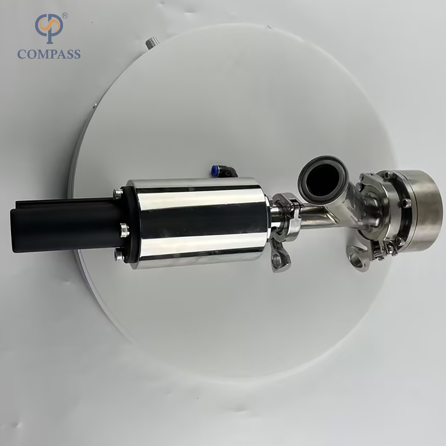 SS304 STAINLESS STEEL STERILE CLAMP PNEUMATIC ELBOW-TYPE LOWER TANK BOTTOM VALVES
