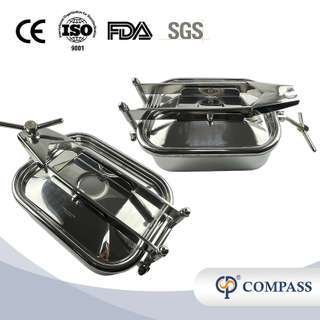 STAINLESS STEEL SS304 OUTWARD RECTANGULAR MANWAYS WITH ONE INTERSECTANT ARMS