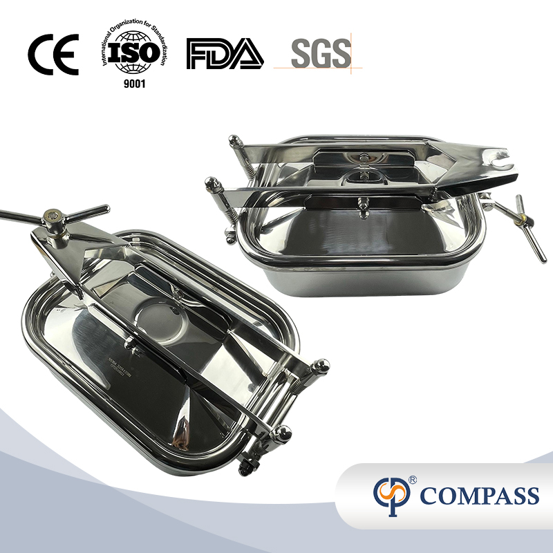 STAINLESS STEEL SS304 OUTWARD RECTANGULAR MANWAYS WITH ONE INTERSECTANT ARMS