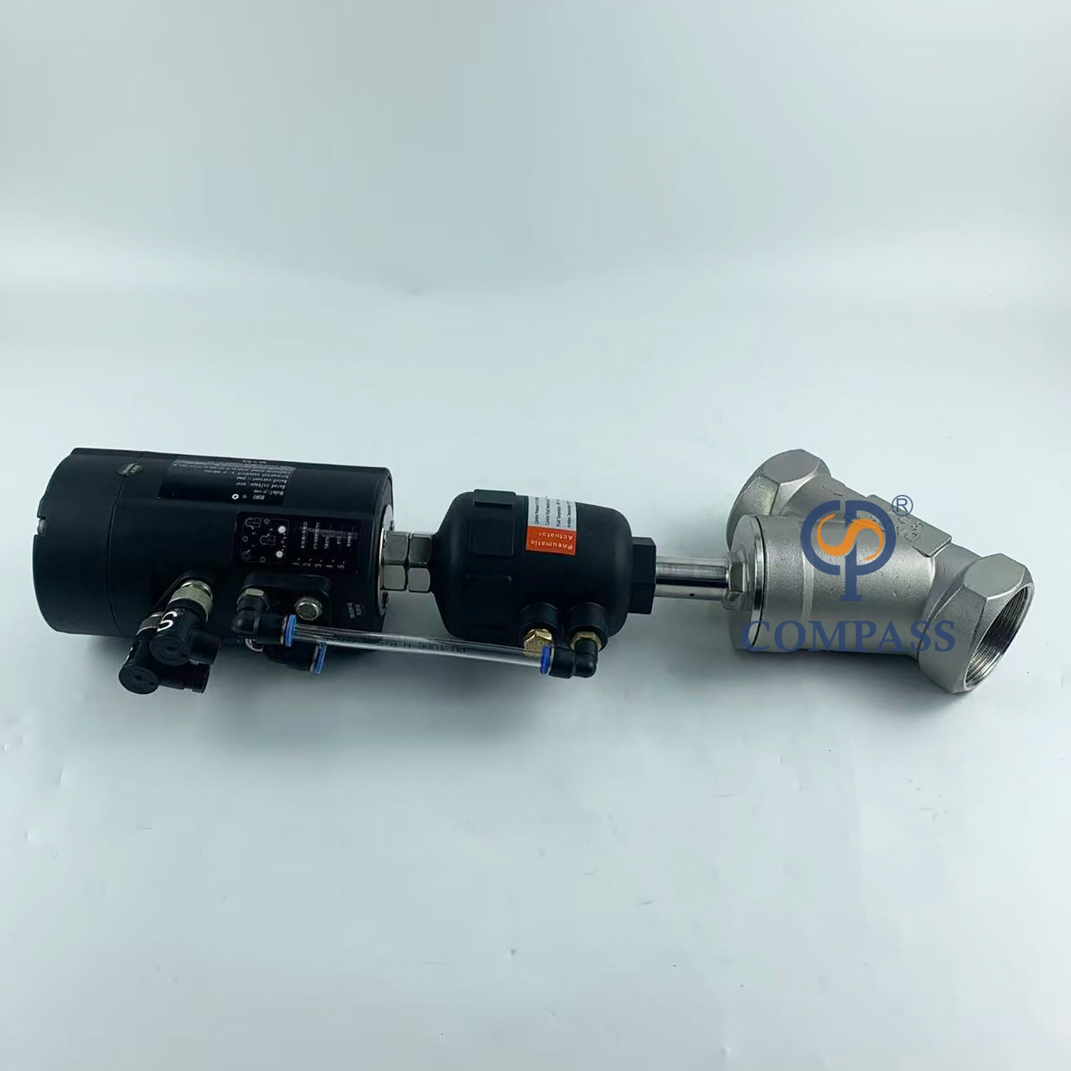 Pneumatic SS304 BSPT Female Threaded Angle Seat Valve with 4-20MA Control Head