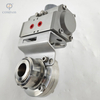 SS316L FOOD GRADE SMS PNEUMATIC MALE/FEMALE BUTTERFLY VALVE WITH PNEUMATIC ACTUATOR