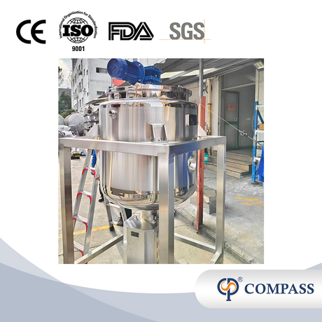 INSIDE AND OUTSIDE MIRROR POLISH SS304 NO PRESSURE 500L STEAM JACKETED MIXING TANK WITH INSULATION LAYER