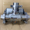 Double Acting 2Inch SS316L 3 Way Pneumatic Ball Valve with Clamp Ferrule Set End