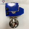 3Inch TC91MM Tri Clamping End SS304 Butterfly Valves with Electric Head