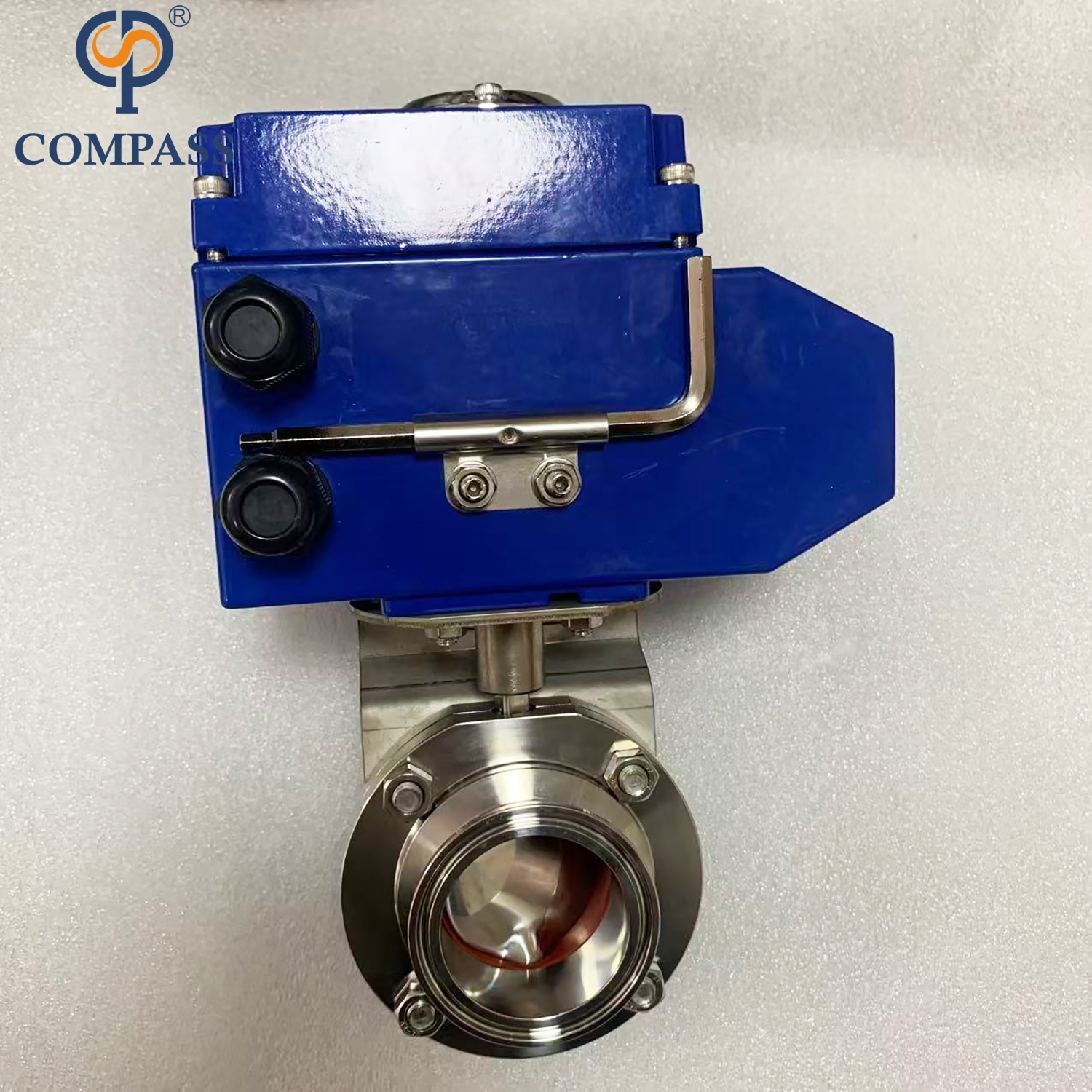 3Inch TC91MM Tri Clamping End SS304 Butterfly Valves with Electric Head