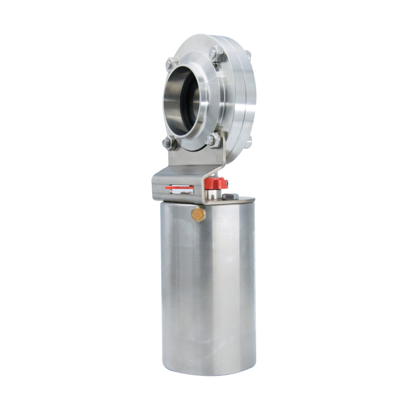 1/2Inch 12.7MM Sanitary Hygienic Stainless Steel Food Grade SS304 SMS Pneumatic Weld Butterfly Valve 