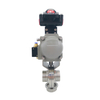 3Inch 76MM Sanitary Hygienic Stainless Steel Food Grade SS304 SMS Pneumatic Weld Butterfly Valve with Pneumatic Actuator+Solenoid Valve +Limit Switch