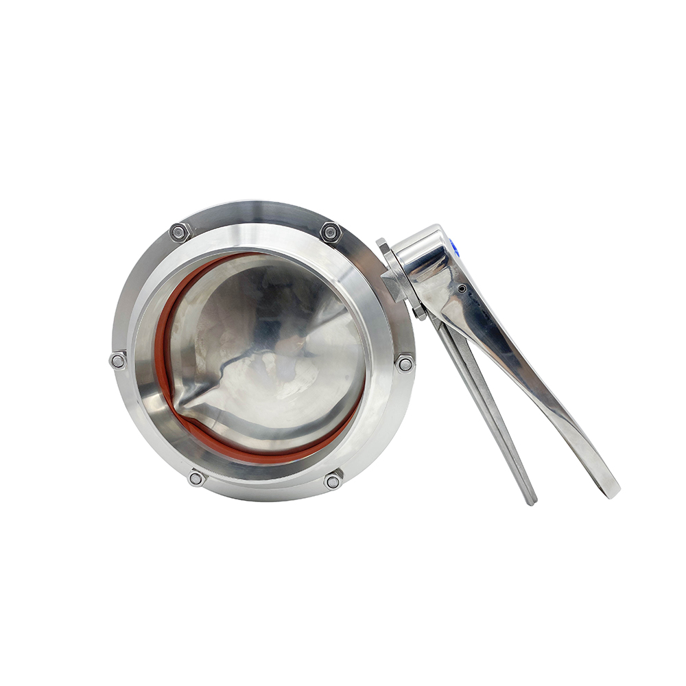 DN25 RD52×1/6 Sanitary Hygienic Stainless Steel Food Grade SS304 DIN Manual Weld Butterfly Valve with Stainless Steel Gripple Handle