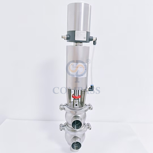 SS316L DN40 Sanitary Stainless Steel 21 Model LL Type Pneumatic Butt Weld Diverter Valve with Intelligent Valve Positioner