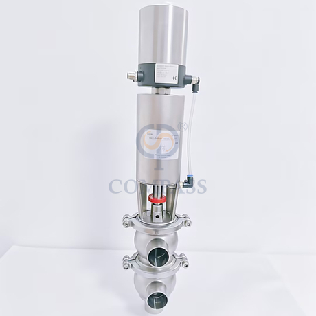 SS316L DN40 Sanitary Stainless Steel 21 Model LL Type Pneumatic Butt Weld Diverter Valve with Intelligent Valve Positioner