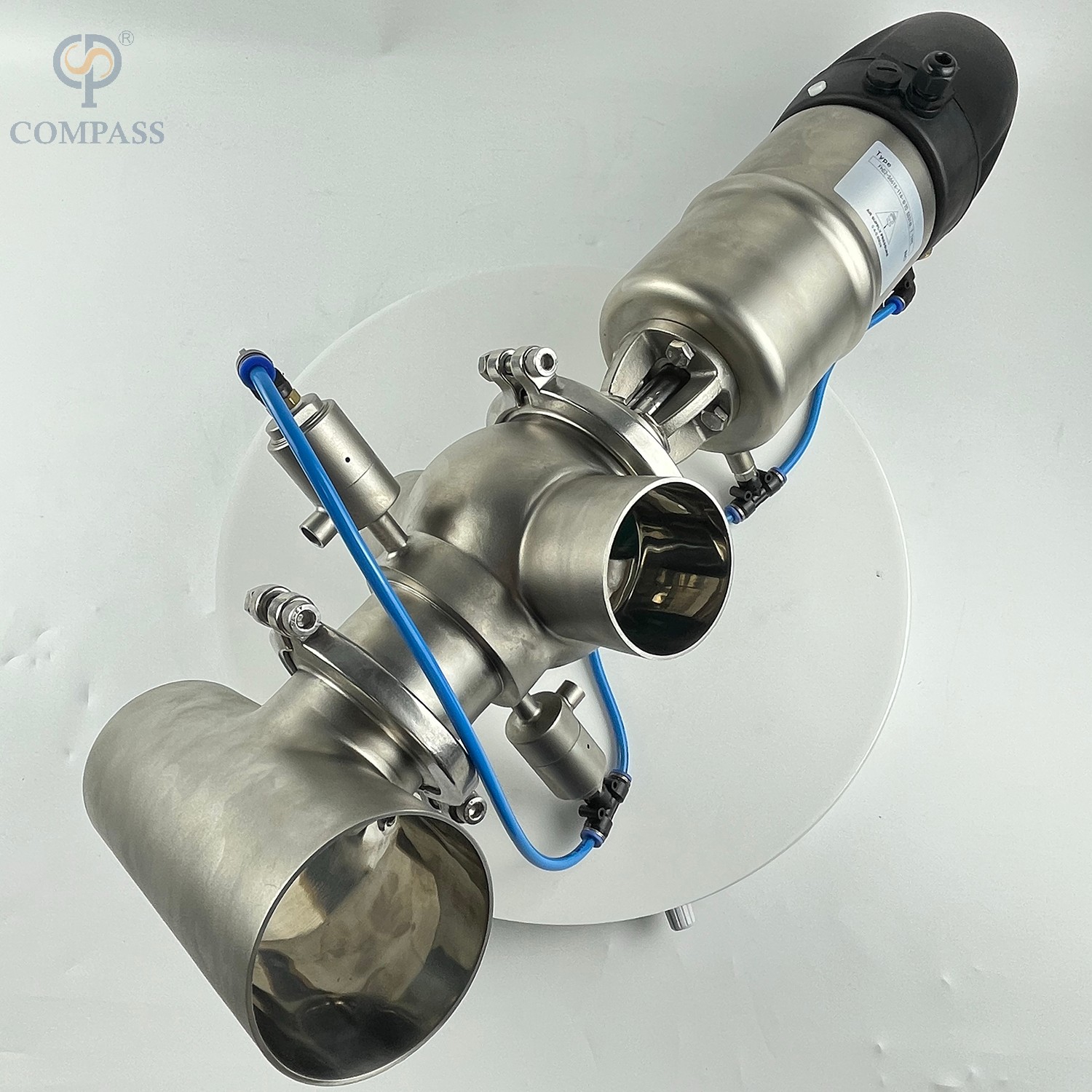 SS316L T22 Intelligent Pneumatic Double Seats Mix-proof Valve