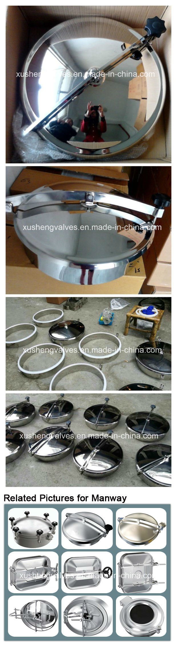 Stainless Steel Sanitary Non Pressure Round Manway