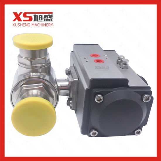 Stainless Steel Sanitary L Port Pneumatic Actuator Ball Valves