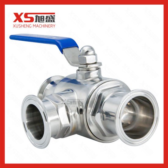 Stainless Steel Sanitary Tc Manual 3-Way Ball Valve with Low Platform