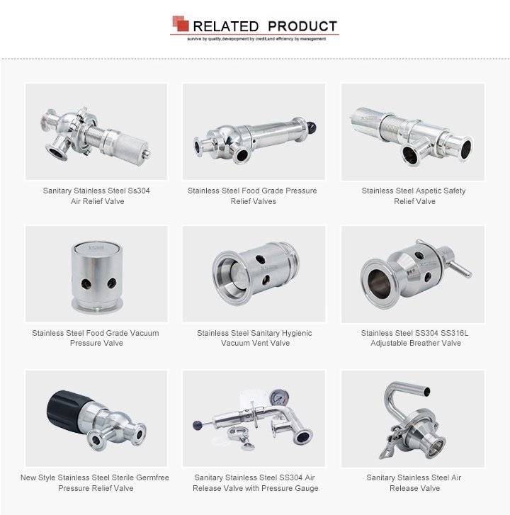 Stainless Steel Sanitary Tri Clamp Pressure Relief Valves