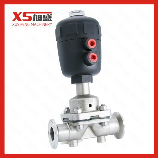 Stainless Steel 316L Tri Clamp Plastic Pneumatic Head Diaphragm Valve