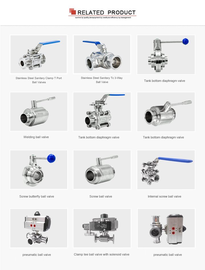 Clamp Stainless Sleel Sanitary Tri Clamping Butterfly Type Ball Valve