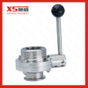 Stainless Steel AISI304 Hygenic Thread-Clamp Butterfly Valves