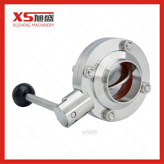 SMS Stainless Steel 316L Food Grade Hygienic Butt-Weld Butterfly Valves