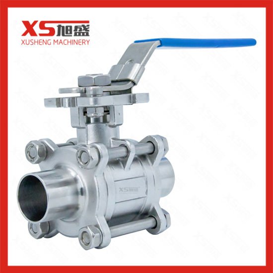 Stainless Steel SS316L Sanitary Welding Three Pieces Ball Valve