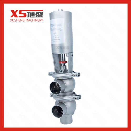 SS304 Sanitary Ferrule Type 3-Way Pneumatic Diversion Valve