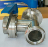 Dn38 Stainless Steel AISI304 Three-Way T Type Thread Butterfly Valves