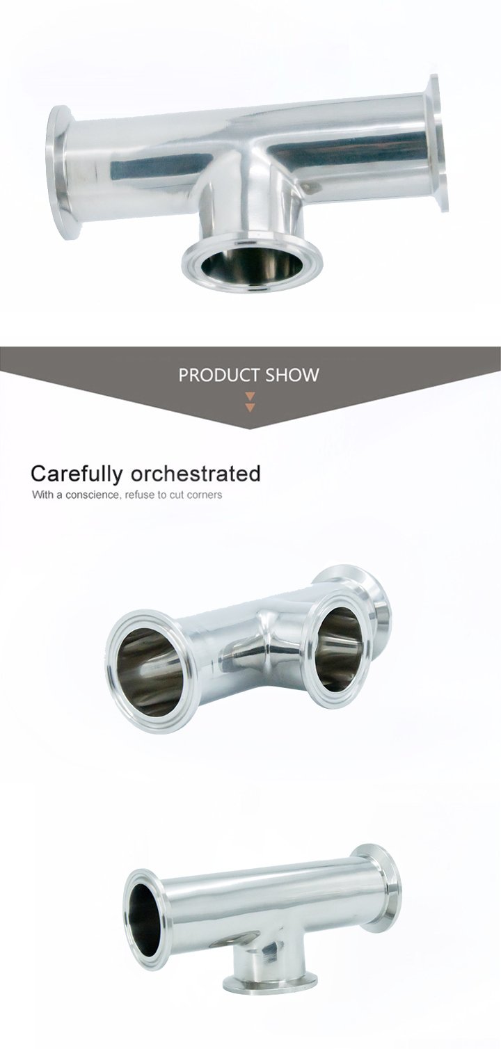 Hygienic Stainless Steel Tc Clamping Short Tee