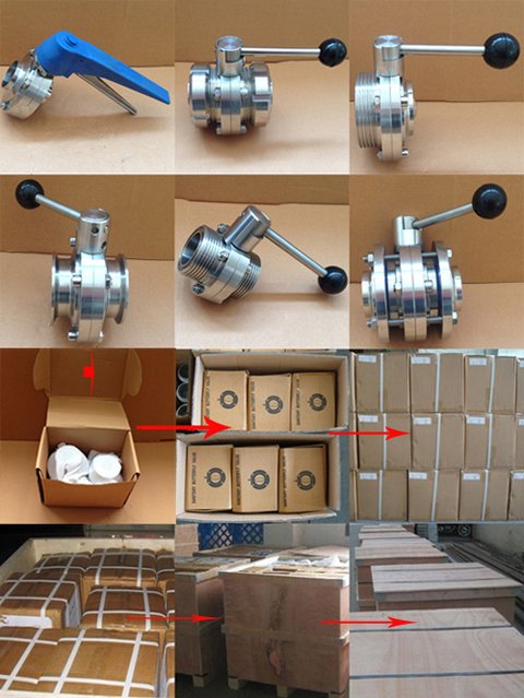 Dn38 Stainless Steel AISI304 Three-Way T Type Thread Butterfly Valves