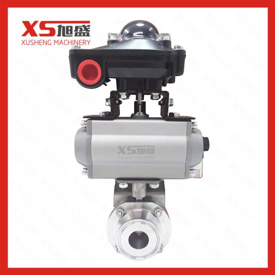 Stainless Steel Sanitary Pneumatic Actuator Tri Clamp Butterfly Valves with Solenoid Valve