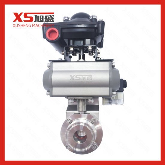 Stainless Steel Hygienic Clamp Actuator Butterfly Valve with Solenoid Valve