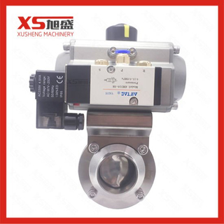 51mm SS304 Weld SMS Pneumatic Actuator Butterfly Valve with Solenoid Valve (Airtec)