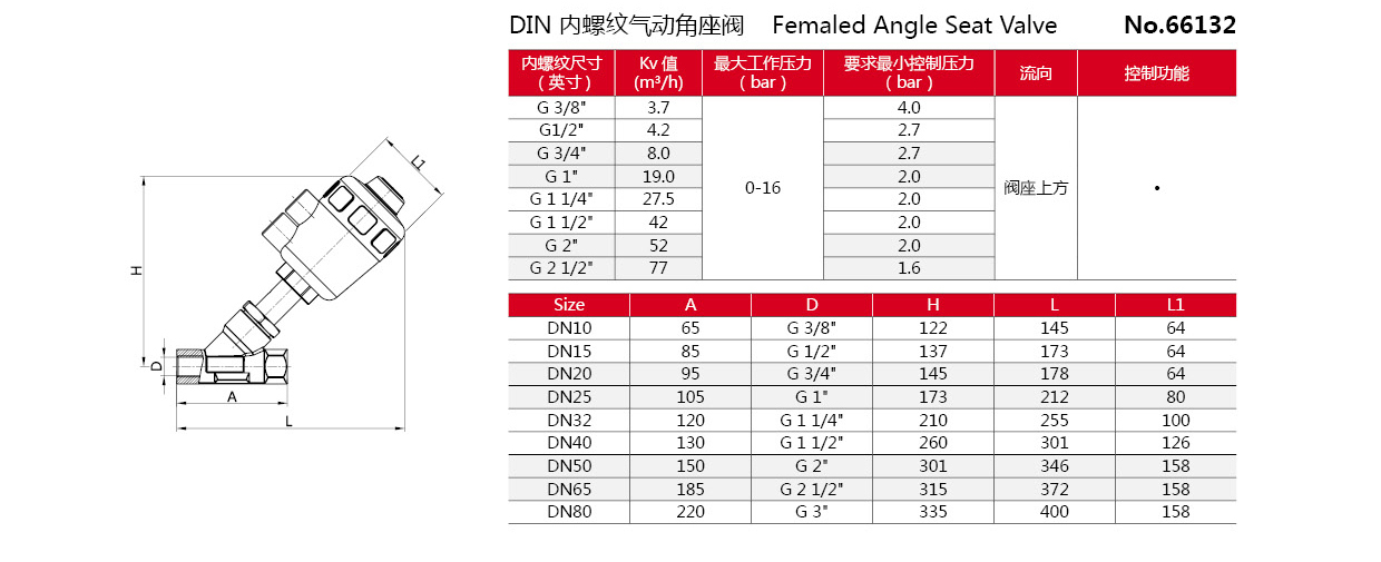 sanitary angle seat valve