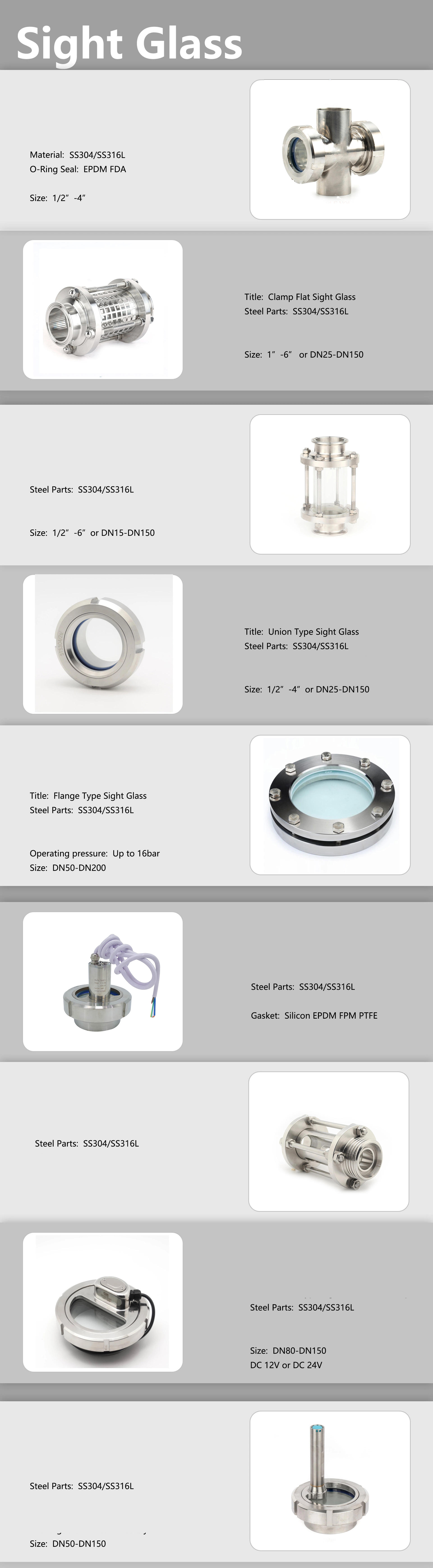 Sanitary Stainless Steel Sight Glass