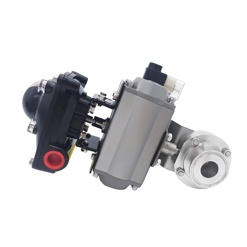 Stainless Steel Sanitary Actuated Clamp Butterfly Valves 