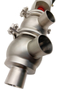 Stainless Steel Sanitary 3-way 21 Model LL Type Pneumatic Flow Diverter Division Valve with C-top Control Head