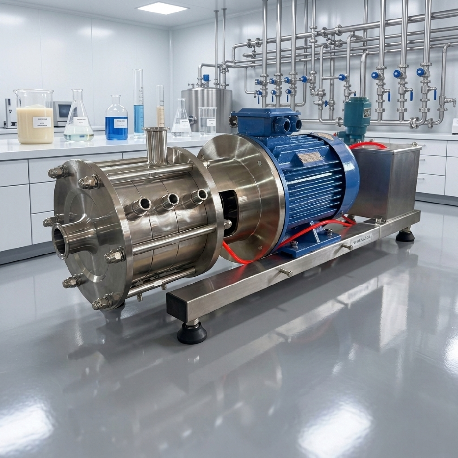 SS304 4KW High Viscosity Three Stage Emulsification Pumps with Heating Jacket