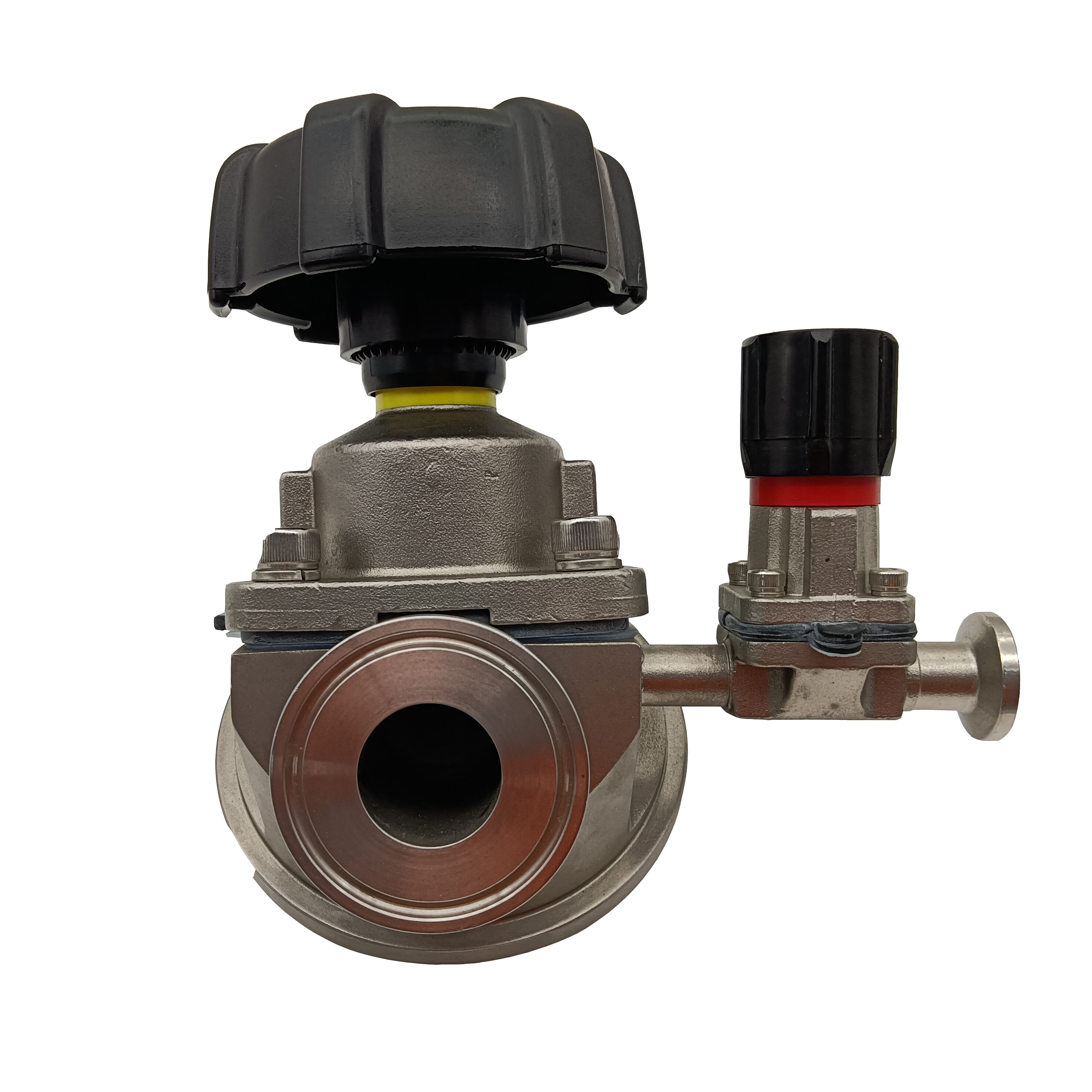 1/2Inch 12.7MM High Quality Sanitary Hygienic Stainless Steel SS316L Manual SMS Clamp Tank Bottom Diaphragm Vavle with Sampling Port