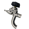 1-1/2 Inch×1/2 Inch High Quality Sanitary Hygienic Stainless Steel SS316L Manual SMS Three-ways Elbow Type Diaphragm Vavle 