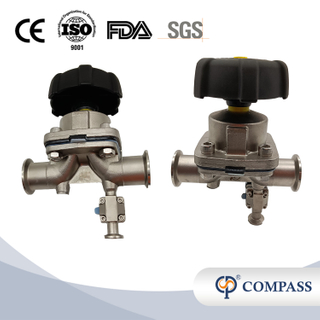 1/2Inch 12.7MM High Quality Sanitary Hygienic Stainless Steel SS316L SMS Clamp Straight Diaphragm Vavle With Sampling Port
