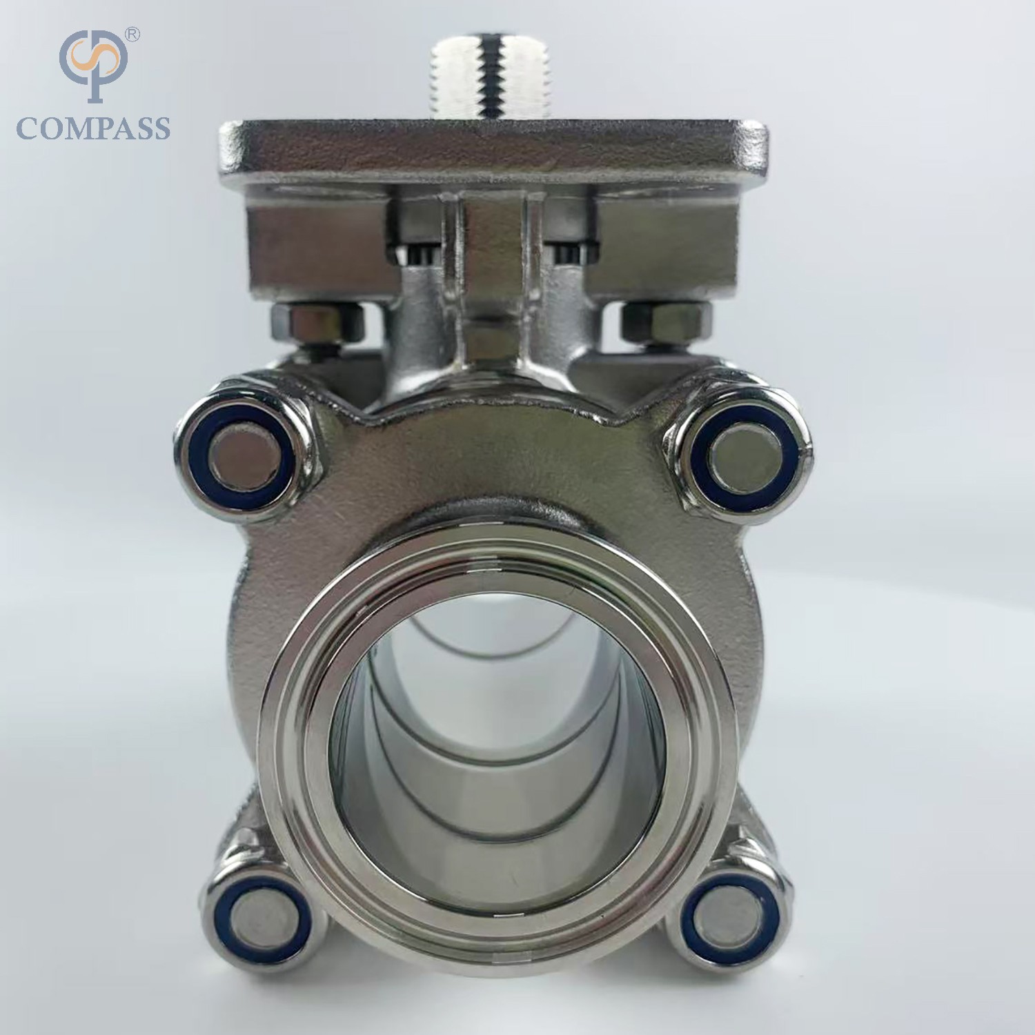 1.5 INCH STAINLESS STEEL MANUAL HIGH PLATFORM THREE-PIECE BALL VALVE WITHOUT HANDLE