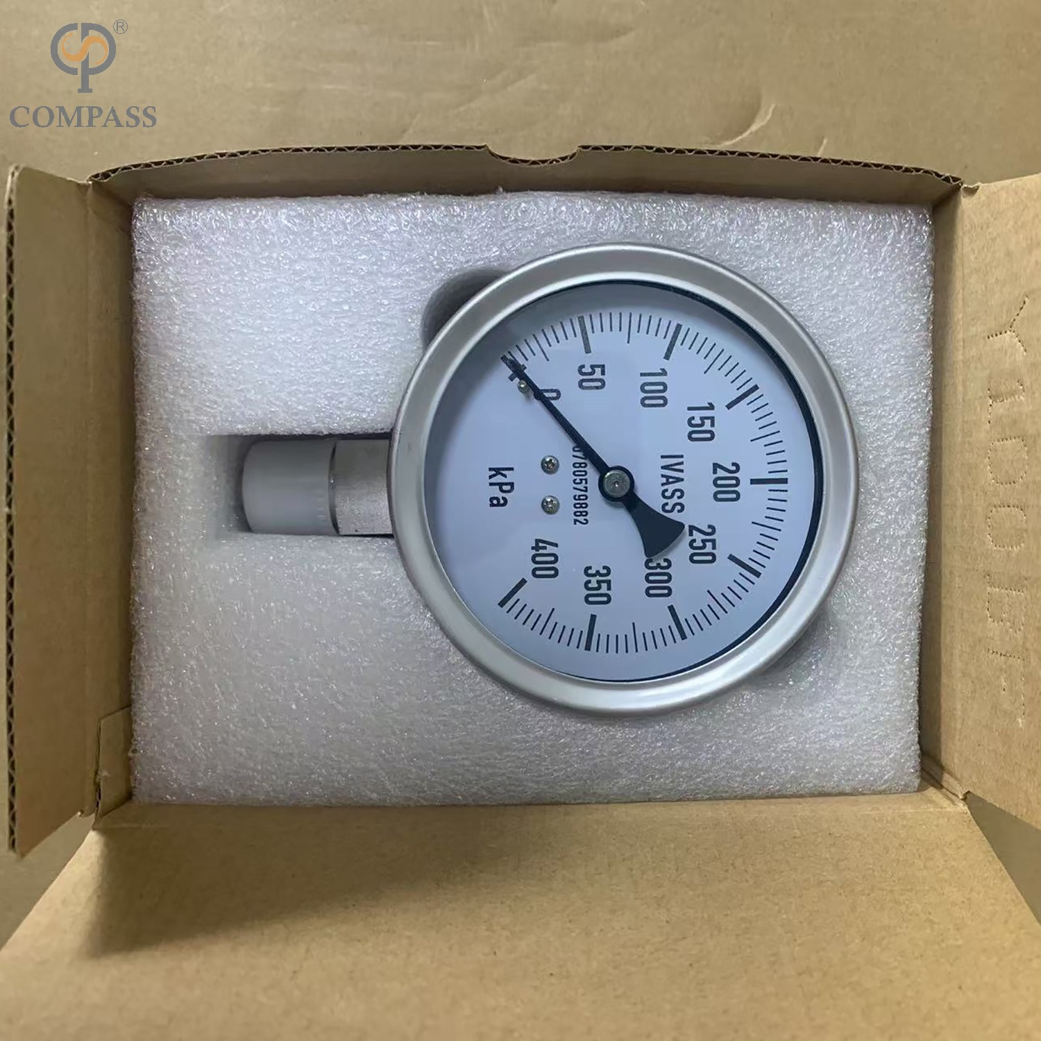 1/2"-BSP STAINLESS STEEL SANITARY SS304 RADIAL STEM PRESSURE GAUGE 100MM