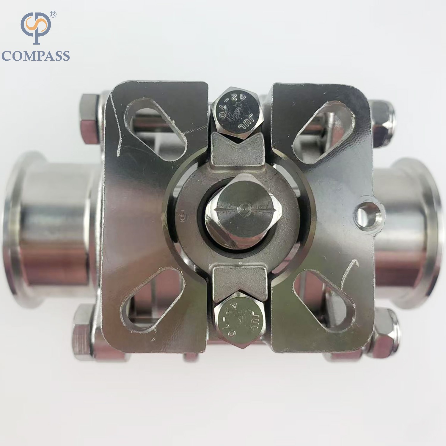 2INCH STAINLESS STEEL MANUAL HIGH PLATFORM THREE-PIECE BALL VALVE WITHOUT HANDLE