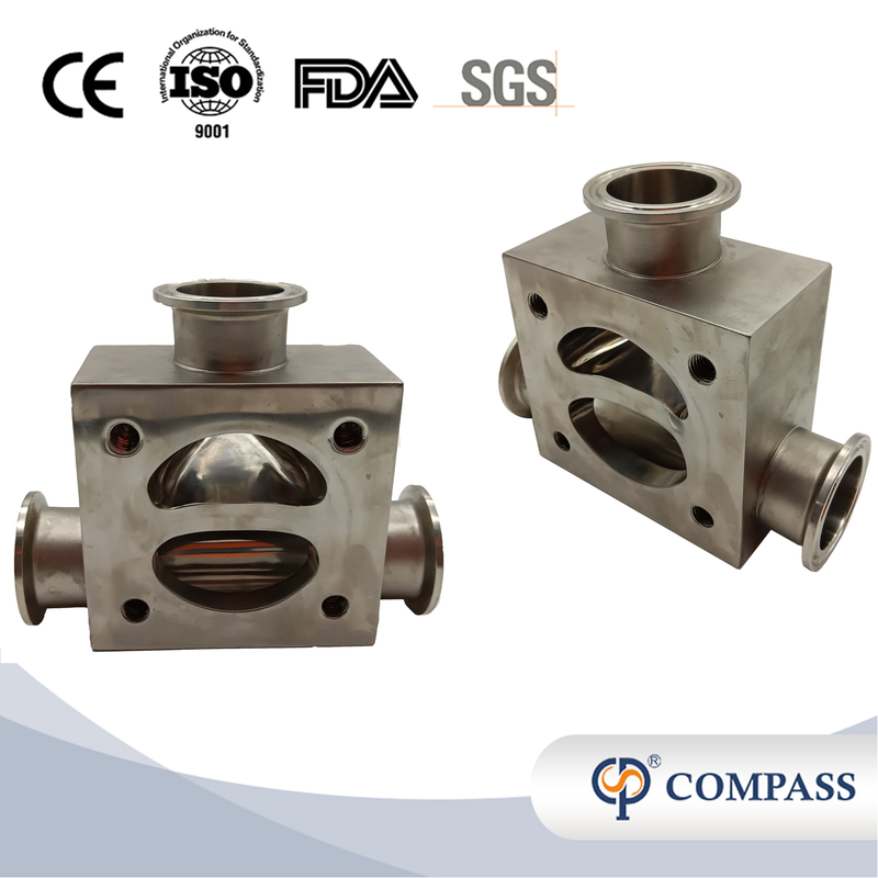 50.8MM*50.8MM High Quality Sanitary Hygienic Stainless Steel SS316L Manual SMS Weld Three-ways Forge Diaphragm Valve