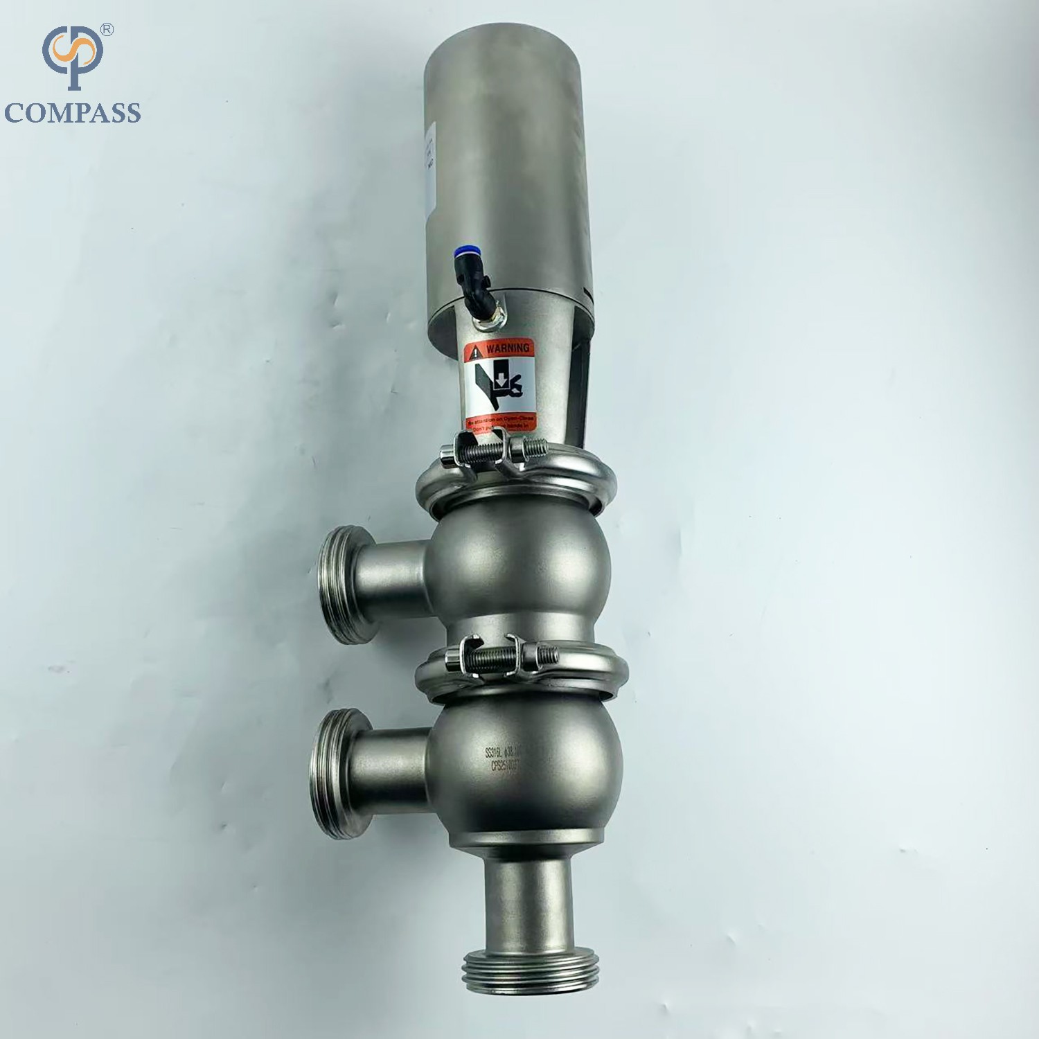 SS316LSMS 21 MODEL PNEUMATIC THREAD DIVERTER VALVE
