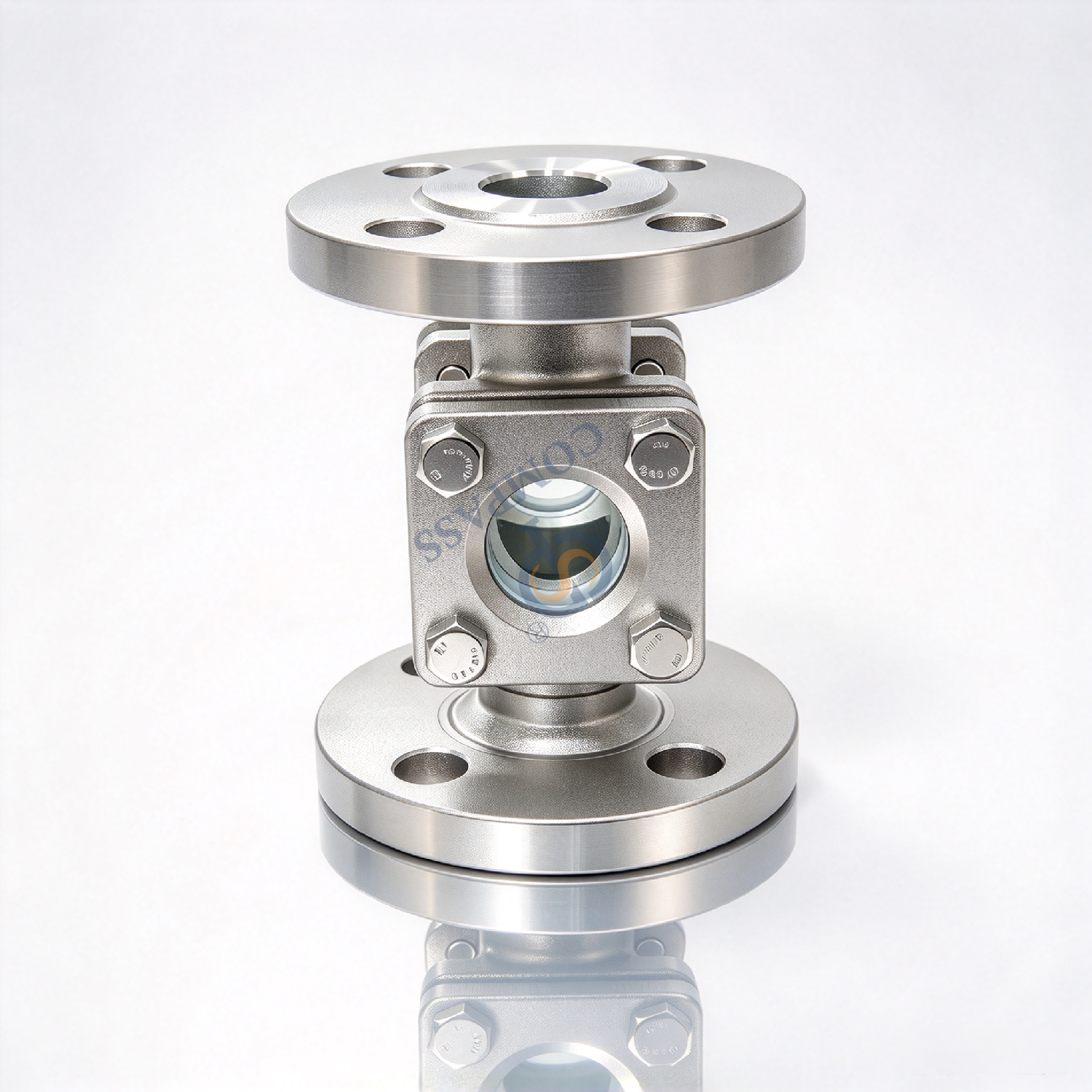 150LBS 1Inch SS304 Flange Cross Sight Glass with PTFE Gasket and Tempered Glass