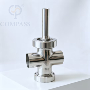 DN50 Food Grade Sanitary Cross Sight Glass SS304 Union Type Weld End Four Way Sight Glass with Light for Pipe Observation Window